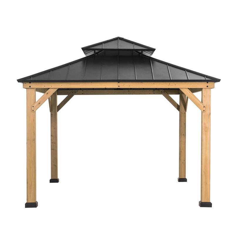 Sunjoy Archwood Patio Cedar Framed Steel Hardtop Gazebo & Reviews Wayfair
